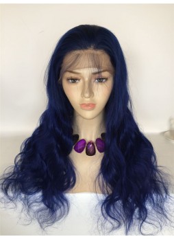 Custom order  Full lace wig pre plucked hair line baby hair blue color 100% human hair 8A + quality body wave